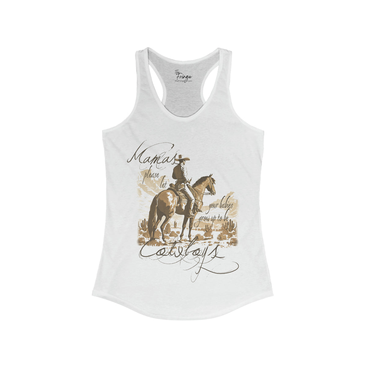 Mama's Please Let Your Babies Grow up to Cowboys Western Tank Top | Country Graphic Tee Tank | Western Tank Tops