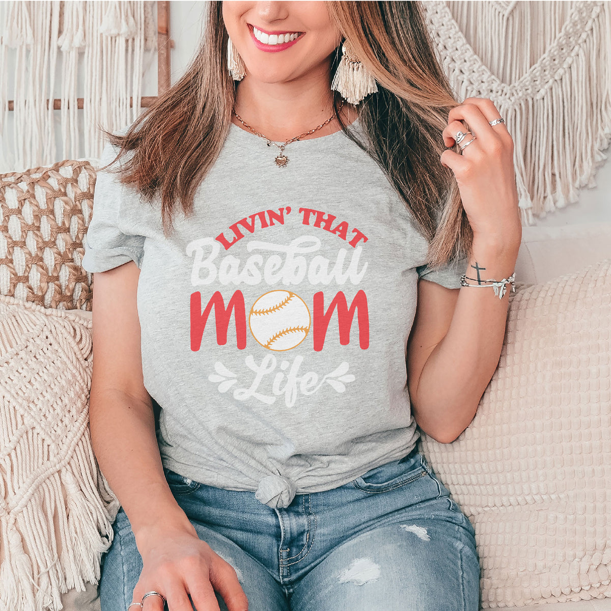 Livin' That Baseball Mom Life Shirt | Baseball Mom Shirt