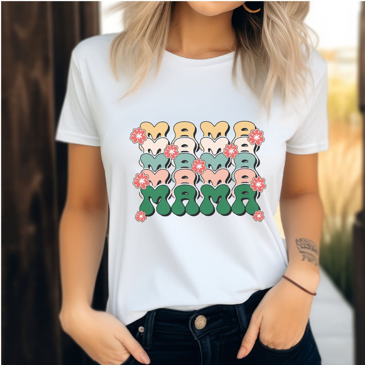 Retro Mama Shirt | Flower Mom Shirt| Cute Mama Shirt