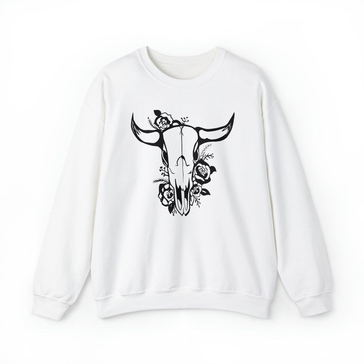 Boho Bull Skull Western Sweatshirt | Country Sweatshirt Sweatshirt TheFringeCultureCollective