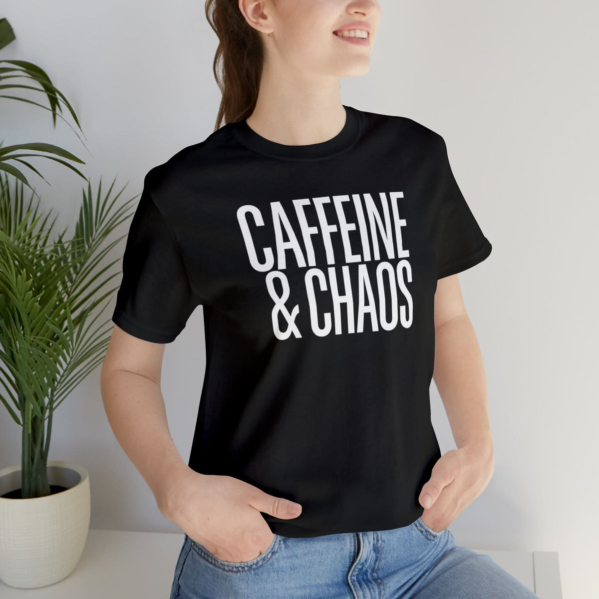 Caffeine and Chaos Funny Mom Graphic Tee | Mommy and Me Tee T-Shirt TheFringeCultureCollective