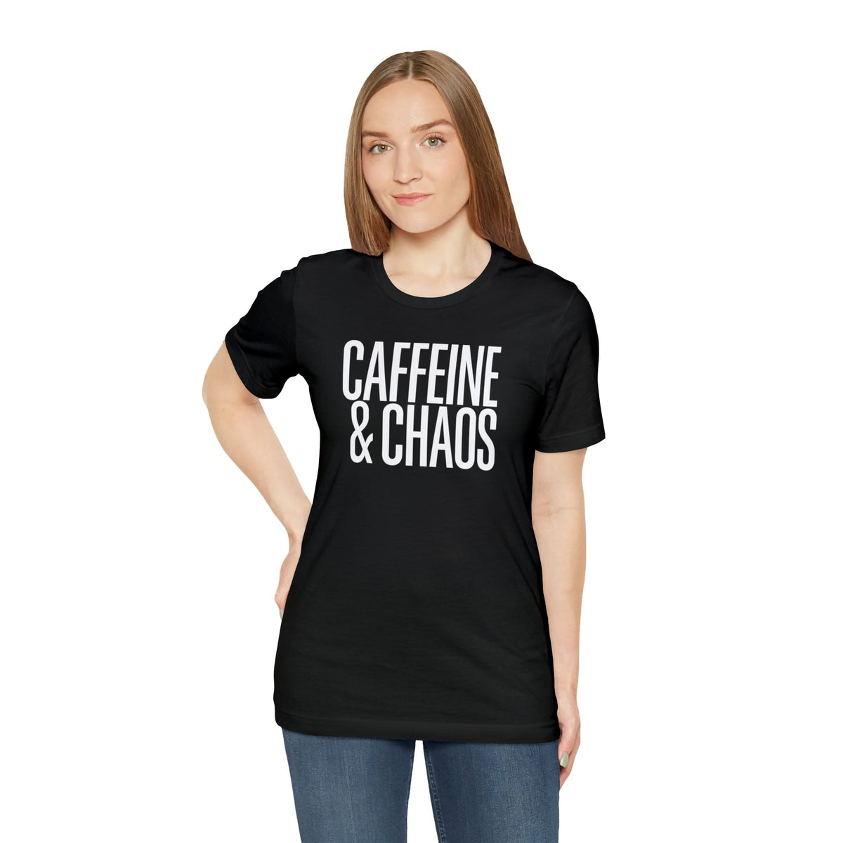 Caffeine and Chaos Funny Mom Graphic Tee | Mommy and Me Tee T-Shirt TheFringeCultureCollective