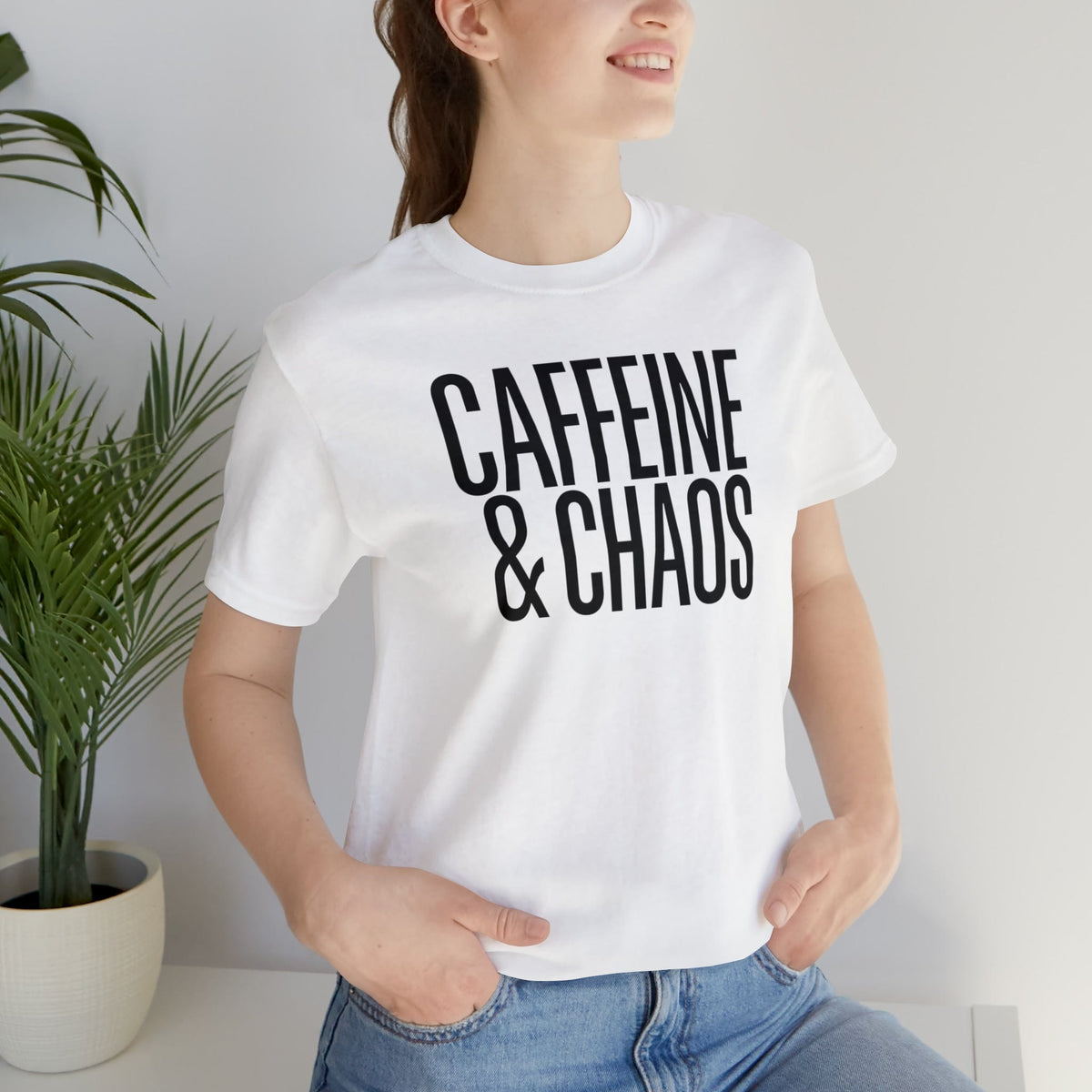 Caffeine and Chaos Funny Mom Graphic Tee | Mommy and Me Tee T-Shirt TheFringeCultureCollective