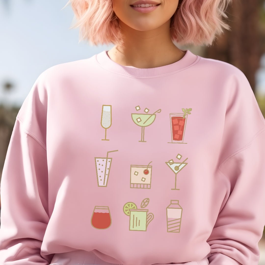 Cocktail Lover Crewneck Sweatshirt | Birthday Gift | Brunch Group Sweatshirts Sweatshirt TheFringeCultureCollective