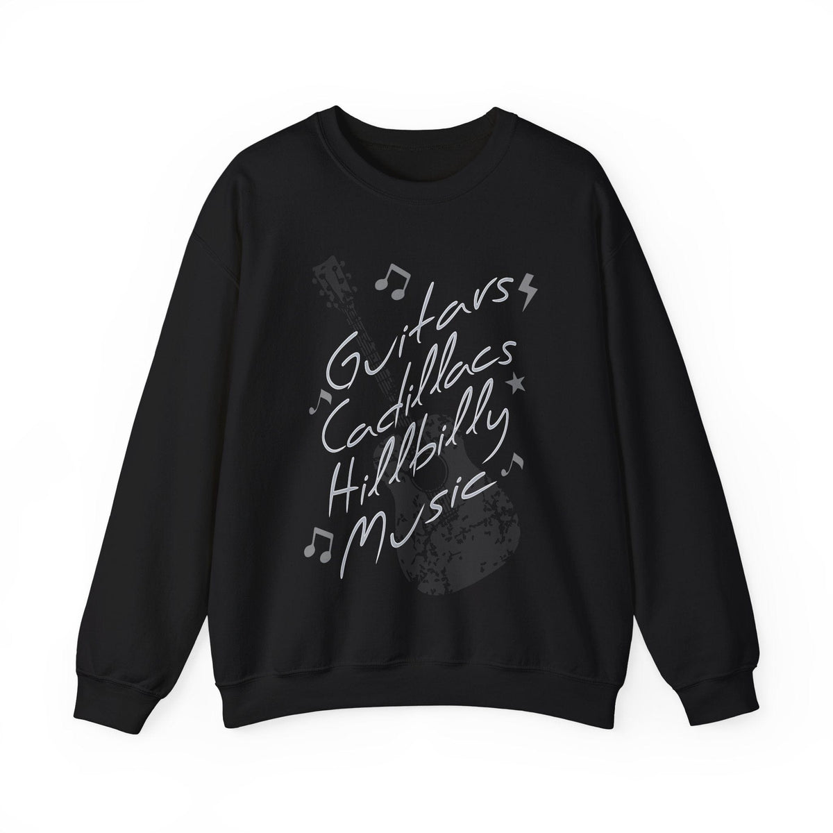 Guitars Cadillacs Hilbily Music Crewneck Western Sweatshirt Sweatshirt TheFringeCultureCollective