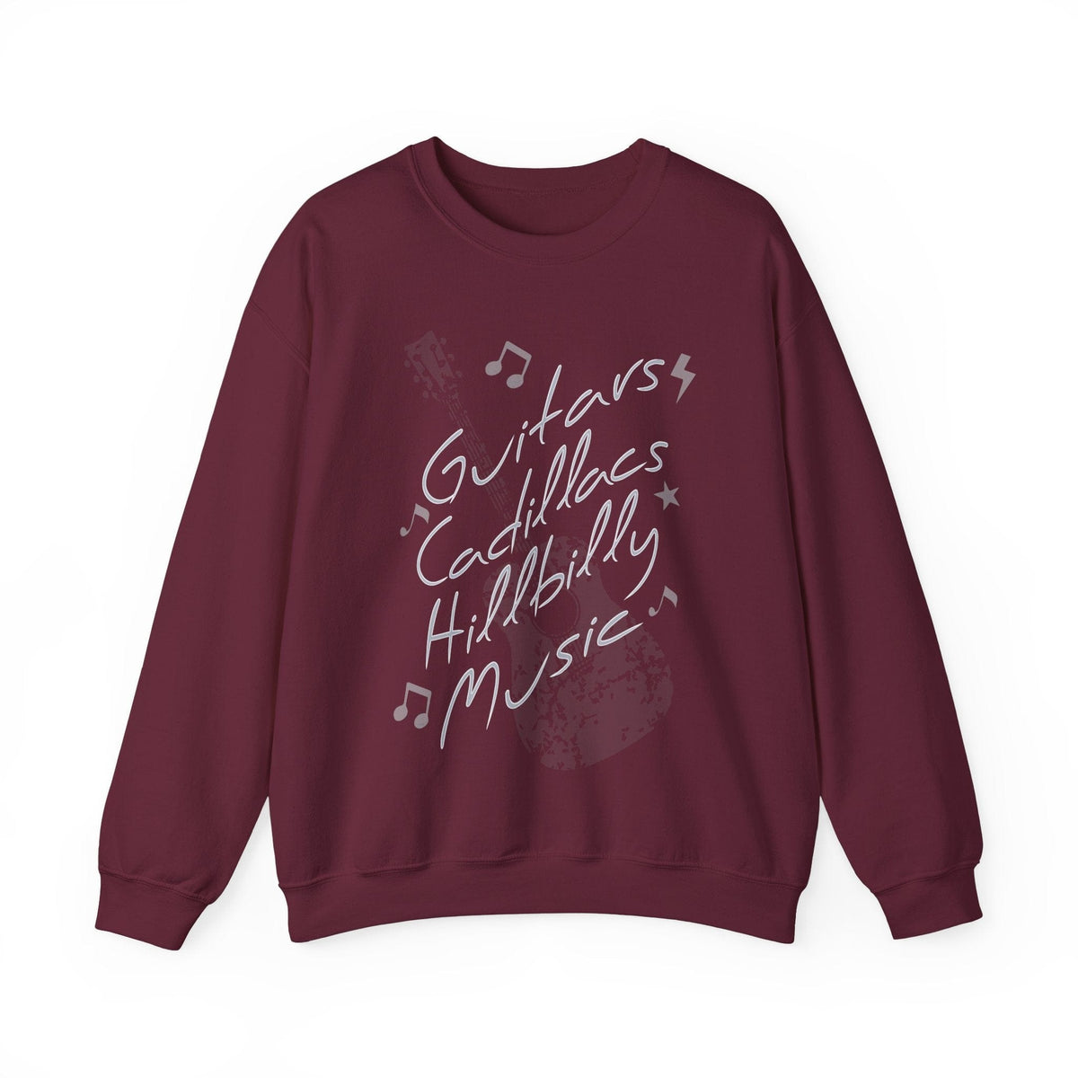 Guitars Cadillacs Hilbily Music Crewneck Western Sweatshirt Sweatshirt TheFringeCultureCollective