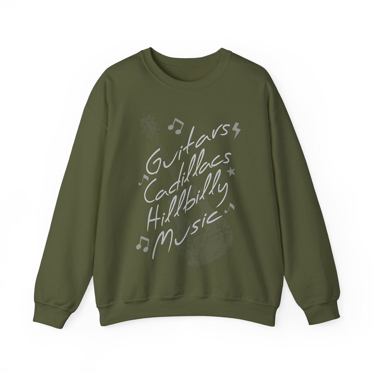 Guitars Cadillacs Hilbily Music Crewneck Western Sweatshirt Sweatshirt TheFringeCultureCollective