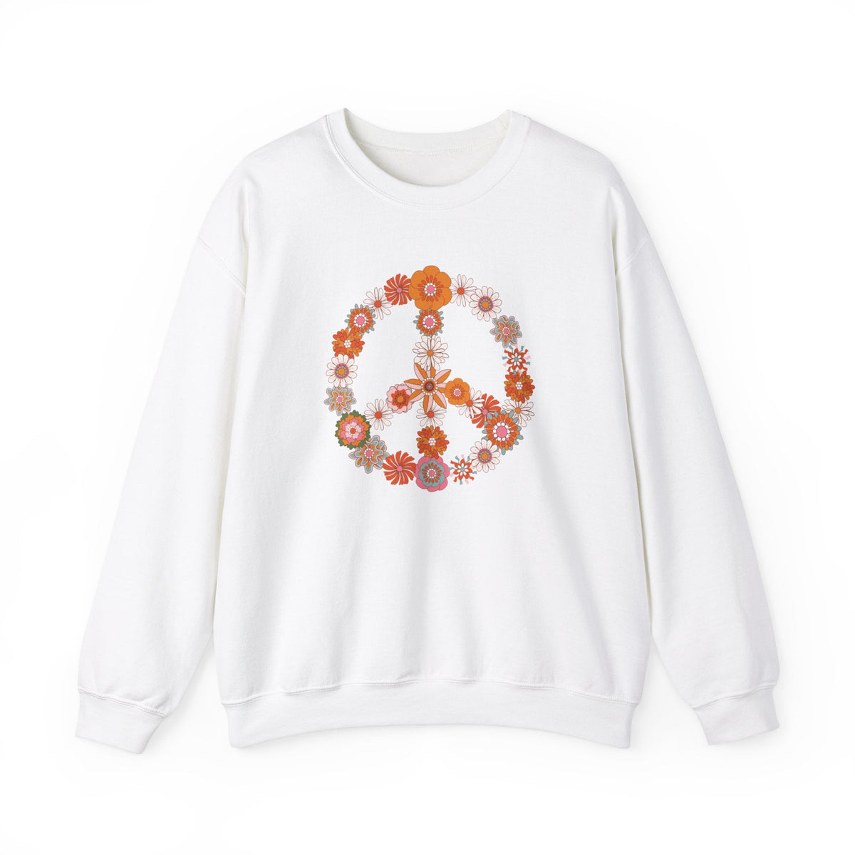 Women's Floral Peace Sign Sweatshirt | Ladies Bohemian Sweater | Hippie Peace Print Sweatshirt TheFringeCultureCollective